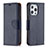 Custodia Portafoglio In Pelle Cover con Supporto per Apple iPhone 13 Pro Max Blu Notte