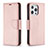 Custodia Portafoglio In Pelle Cover con Supporto per Apple iPhone 13 Pro Oro Rosa