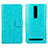 Custodia Portafoglio In Pelle Cover con Supporto per Asus Zenfone 2 ZE551ML ZE550ML Ciano