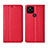 Custodia Portafoglio In Pelle Cover con Supporto per Google Pixel 5 Rosso