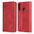 Custodia Portafoglio In Pelle Cover con Supporto per Huawei Honor 9C Rosso
