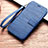 Custodia Portafoglio In Pelle Cover con Supporto per Huawei Y6s Blu