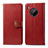 Custodia Portafoglio In Pelle Cover con Supporto per Huawei Y9a Rosso