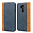 Custodia Portafoglio In Pelle Cover con Supporto per LG G7 Blu