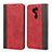Custodia Portafoglio In Pelle Cover con Supporto per LG G7 Rosso