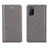 Custodia Portafoglio In Pelle Cover con Supporto per Oppo A52 Grigio