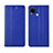 Custodia Portafoglio In Pelle Cover con Supporto per Realme C15 Blu