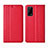 Custodia Portafoglio In Pelle Cover con Supporto per Realme V5 5G Rosso