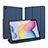 Custodia Portafoglio In Pelle Cover con Supporto per Samsung Galaxy Tab S6 Lite 4G 10.4 SM-P615 Blu