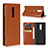 Custodia Portafoglio In Pelle Cover con Supporto per Sony Xperia 1 Arancione