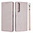 Custodia Portafoglio In Pelle Cover con Supporto per Sony Xperia 1 II Rosa