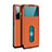Custodia Portafoglio In Pelle Cover con Supporto per Vivo X50 5G Arancione