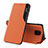 Custodia Portafoglio In Pelle Cover con Supporto Q02H per Xiaomi Redmi Note 9 Pro Arancione