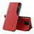 Custodia Portafoglio In Pelle Cover con Supporto Q02H per Xiaomi Redmi Note 9 Pro Rosso