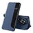 Custodia Portafoglio In Pelle Cover con Supporto QH1 per Huawei Honor Magic3 Pro 5G Blu