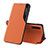 Custodia Portafoglio In Pelle Cover con Supporto QH1 per Samsung Galaxy A50 Arancione