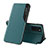 Custodia Portafoglio In Pelle Cover con Supporto QH1 per Samsung Galaxy F02S SM-E025F Verde