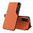 Custodia Portafoglio In Pelle Cover con Supporto QH1 per Samsung Galaxy M02s Arancione