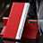 Custodia Portafoglio In Pelle Cover con Supporto QH3 per Samsung Galaxy A70 Rosso