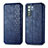 Custodia Portafoglio In Pelle Cover con Supporto S01D per Huawei P40 Lite 5G Blu