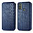 Custodia Portafoglio In Pelle Cover con Supporto S01D per Motorola Moto E20 Blu