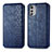 Custodia Portafoglio In Pelle Cover con Supporto S01D per Motorola Moto E32s Blu