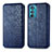 Custodia Portafoglio In Pelle Cover con Supporto S01D per Motorola Moto Edge 30 5G Blu