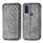 Custodia Portafoglio In Pelle Cover con Supporto S01D per Motorola Moto G Pure Grigio