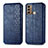 Custodia Portafoglio In Pelle Cover con Supporto S01D per Motorola Moto G60 Blu