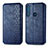 Custodia Portafoglio In Pelle Cover con Supporto S01D per Motorola Moto One Fusion Plus Blu