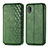 Custodia Portafoglio In Pelle Cover con Supporto S01D per Samsung Galaxy A20 SC-02M SCV46 Verde