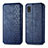 Custodia Portafoglio In Pelle Cover con Supporto S01D per Samsung Galaxy A21 SC-42A Blu