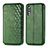 Custodia Portafoglio In Pelle Cover con Supporto S01D per Samsung Galaxy A70 Verde