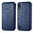 Custodia Portafoglio In Pelle Cover con Supporto S01D per Samsung Galaxy M10 Blu