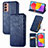 Custodia Portafoglio In Pelle Cover con Supporto S01D per Samsung Galaxy M13 4G