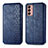 Custodia Portafoglio In Pelle Cover con Supporto S01D per Samsung Galaxy M13 4G Blu