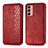 Custodia Portafoglio In Pelle Cover con Supporto S01D per Samsung Galaxy M13 4G Rosso