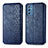 Custodia Portafoglio In Pelle Cover con Supporto S01D per Samsung Galaxy M52 5G Blu