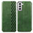 Custodia Portafoglio In Pelle Cover con Supporto S01D per Samsung Galaxy S21 FE 5G Verde