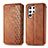 Custodia Portafoglio In Pelle Cover con Supporto S01D per Samsung Galaxy S21 Ultra 5G Marrone