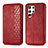 Custodia Portafoglio In Pelle Cover con Supporto S01D per Samsung Galaxy S21 Ultra 5G Rosso