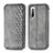 Custodia Portafoglio In Pelle Cover con Supporto S01D per Sony Xperia 10 II Grigio