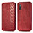 Custodia Portafoglio In Pelle Cover con Supporto S01D per Sony Xperia Ace II Rosso