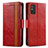 Custodia Portafoglio In Pelle Cover con Supporto S02D per Huawei Honor X10 Max 5G Rosso