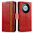 Custodia Portafoglio In Pelle Cover con Supporto S02D per Huawei Mate 60 Rosso