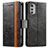 Custodia Portafoglio In Pelle Cover con Supporto S02D per Motorola Moto E32s