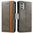 Custodia Portafoglio In Pelle Cover con Supporto S02D per Motorola Moto E32s Grigio