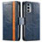 Custodia Portafoglio In Pelle Cover con Supporto S02D per Motorola Moto Edge 20 5G