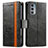 Custodia Portafoglio In Pelle Cover con Supporto S02D per Motorola Moto Edge 20 5G Nero