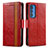 Custodia Portafoglio In Pelle Cover con Supporto S02D per Motorola Moto Edge 20 Pro 5G Rosso